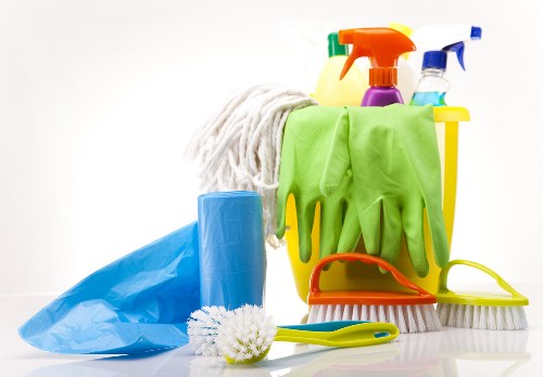 Professional carpet cleaning equipment used in a local business property